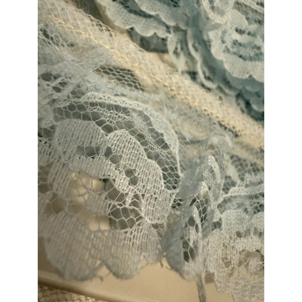 VTG Blue Lace Trim Ribbon 4.7 Yards‎ Floral Scalloped Sewing Craft Embellishment